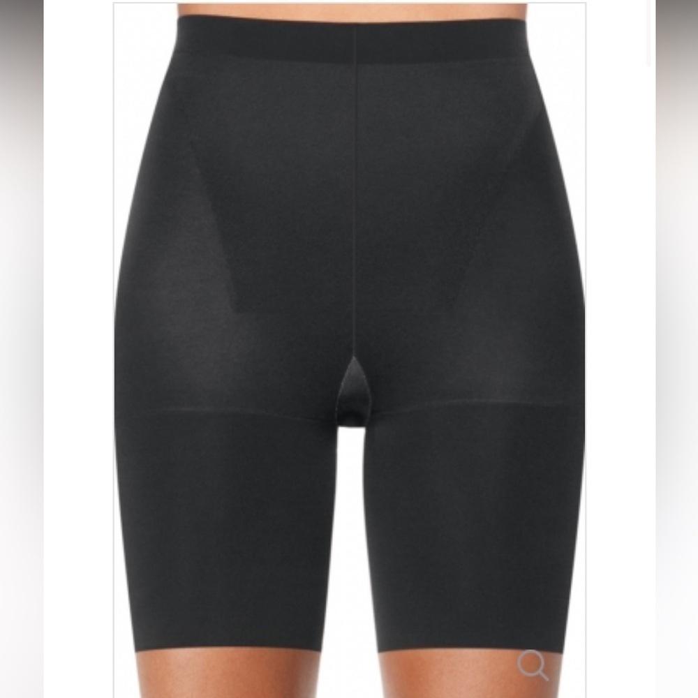 Spanx Super Power Panties Black 915 Mid Thigh Shaper Super Tummy Control Sz F